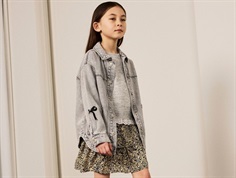 Name It denim jacket light gray denim with bow embroidery  